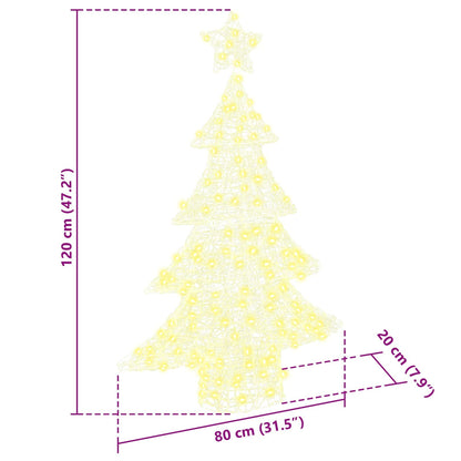 vidaXL Christmas Tree with 100 LEDs Warm white 120 cm Acrylic