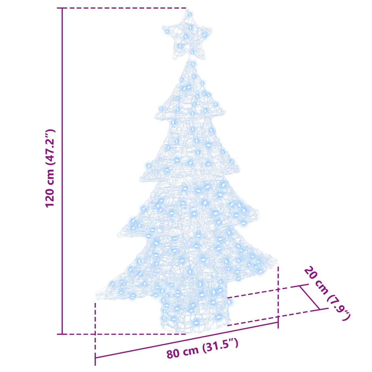 vidaXL Christmas Tree with 100 LEDs Cold white 120 cm Acrylic
