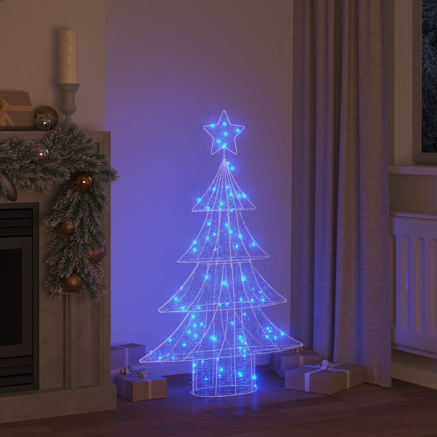 vidaXL Christmas Tree with 100 LEDs Blue 120 cm Acrylic