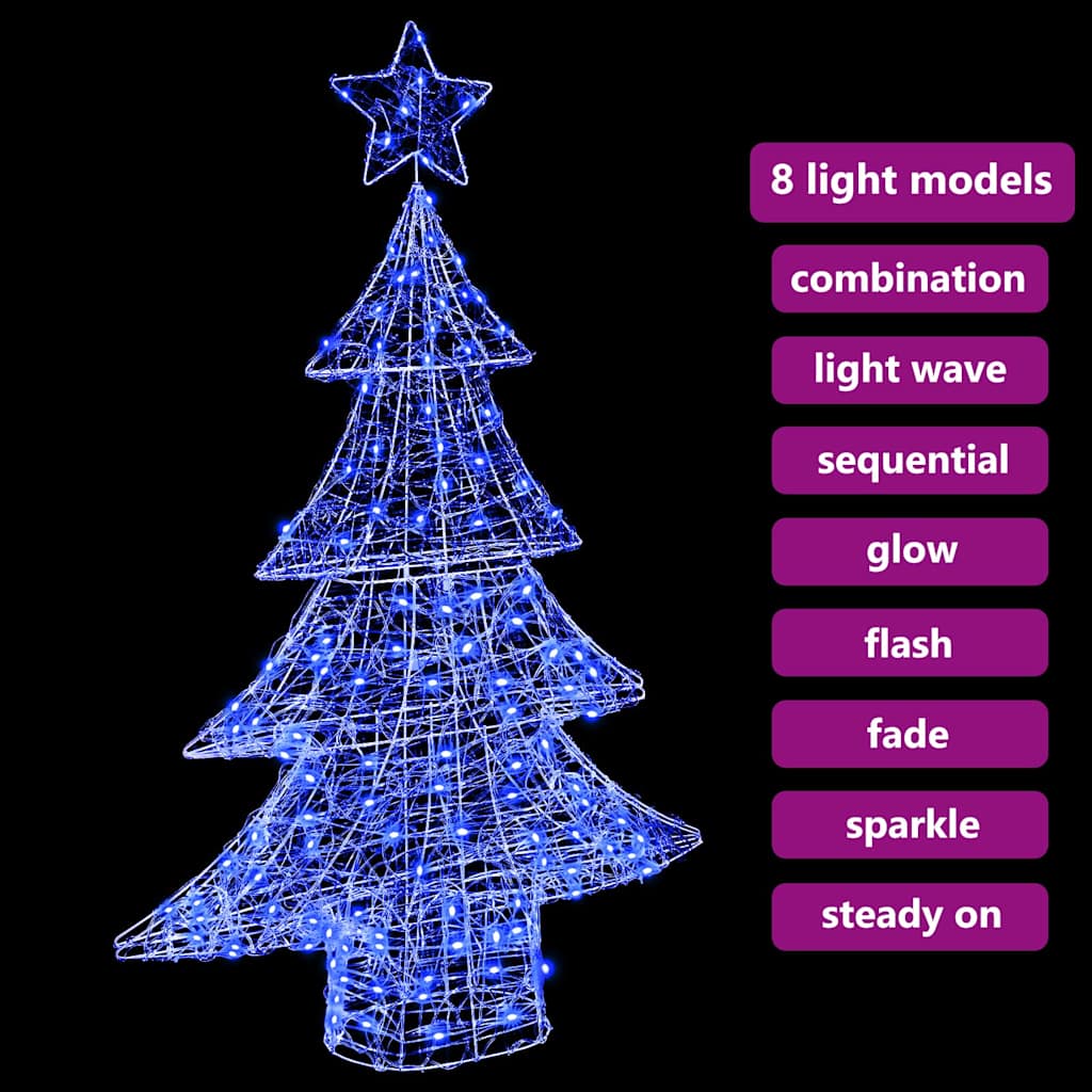 vidaXL Christmas Tree with 100 LEDs Blue 120 cm Acrylic