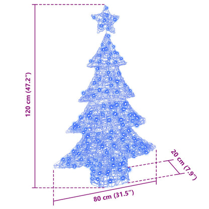 vidaXL Christmas Tree with 100 LEDs Blue 120 cm Acrylic
