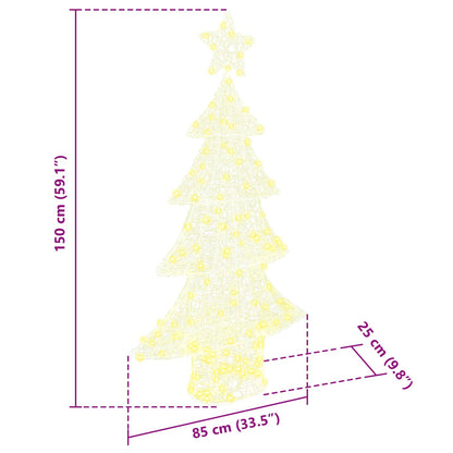 vidaXL Christmas Tree with 160 LEDs Warm white 150 cm Acrylic