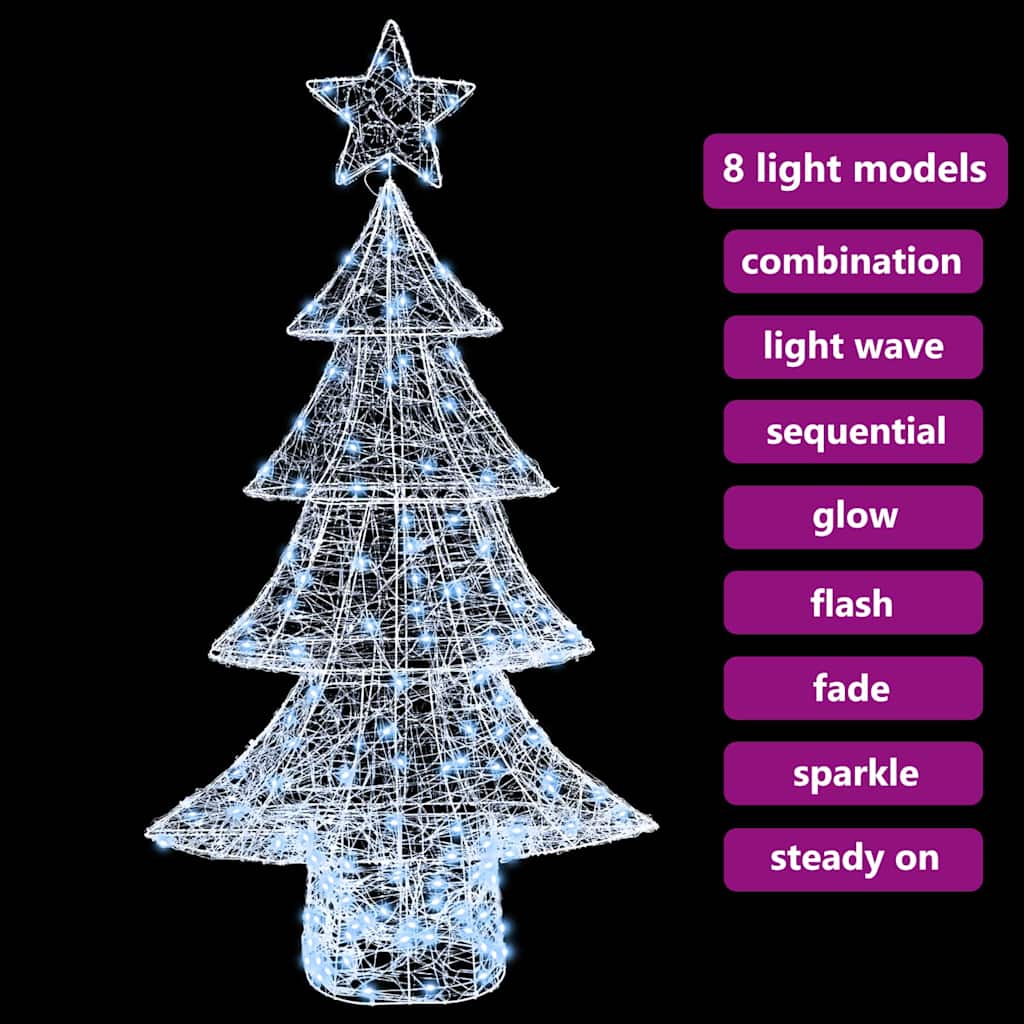 vidaXL Christmas Tree with 160 LEDs Cold white 150 cm Acrylic