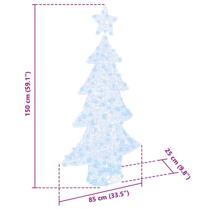 vidaXL Christmas Tree with 160 LEDs Cold white 150 cm Acrylic