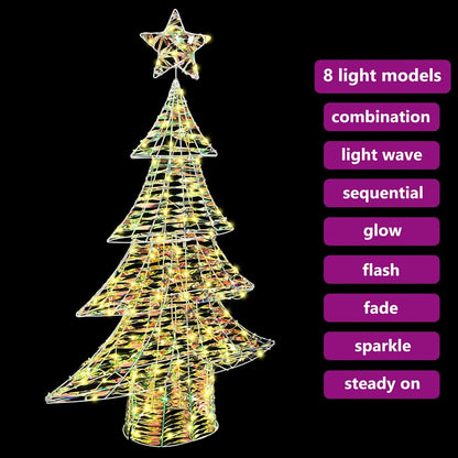 vidaXL Christmas Tree with 120 LEDs Warm white 120.5 cm PET
