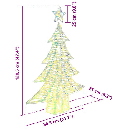 vidaXL Christmas Tree with 120 LEDs Warm white 120.5 cm PET