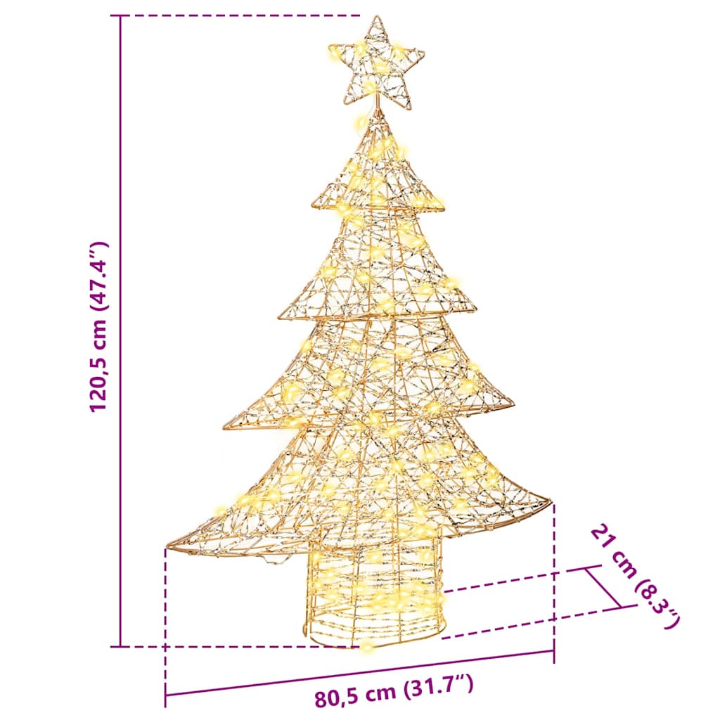 vidaXL Christmas Tree with 120 LEDs Warm white 120.5 cm PET