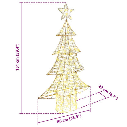 vidaXL Christmas Tree with 160 LEDs Warm white 151 cm PET