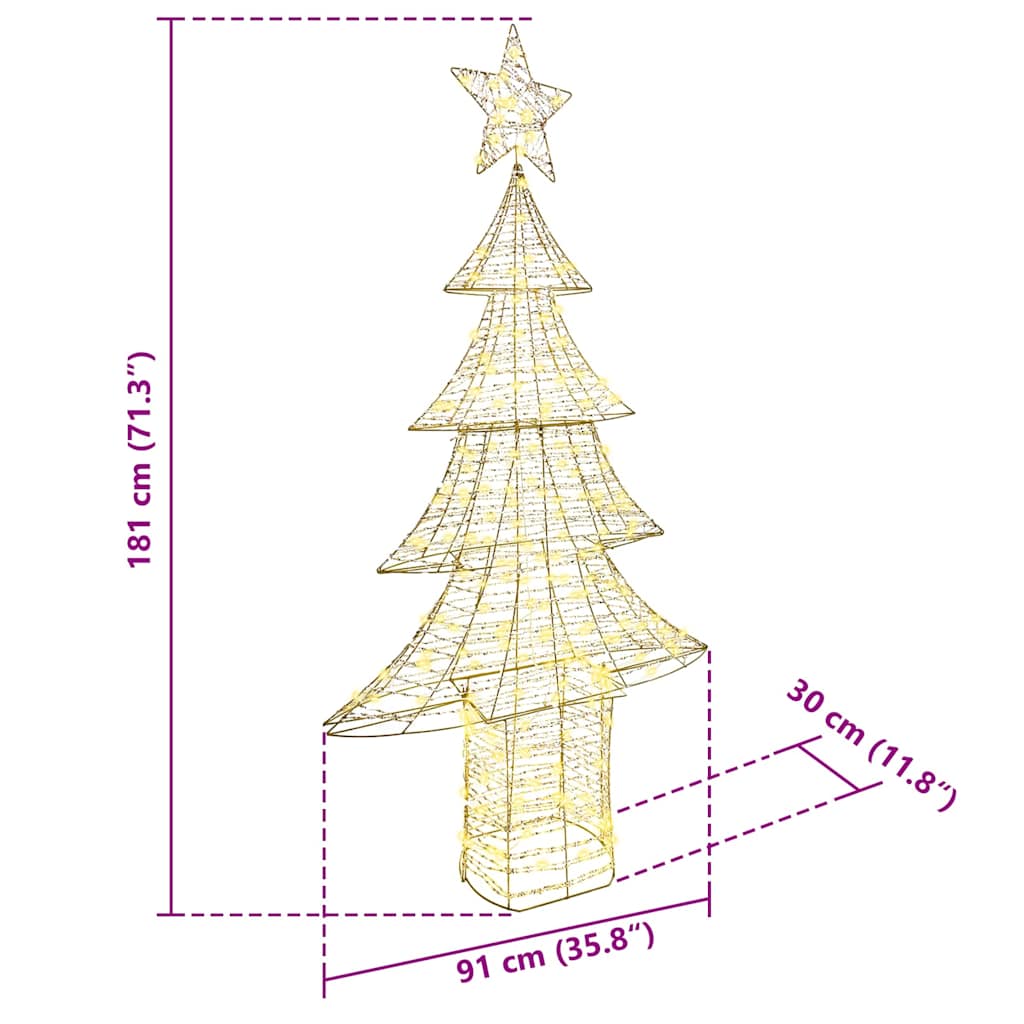 vidaXL Christmas Tree with 240 LEDs Warm white 180 cm PET