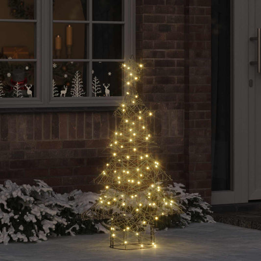 vidaXL Christmas Tree with 120 LEDs Warm white 150 cm Rattan