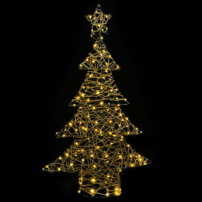 vidaXL Christmas Tree with 120 LEDs Warm white 150 cm Rattan