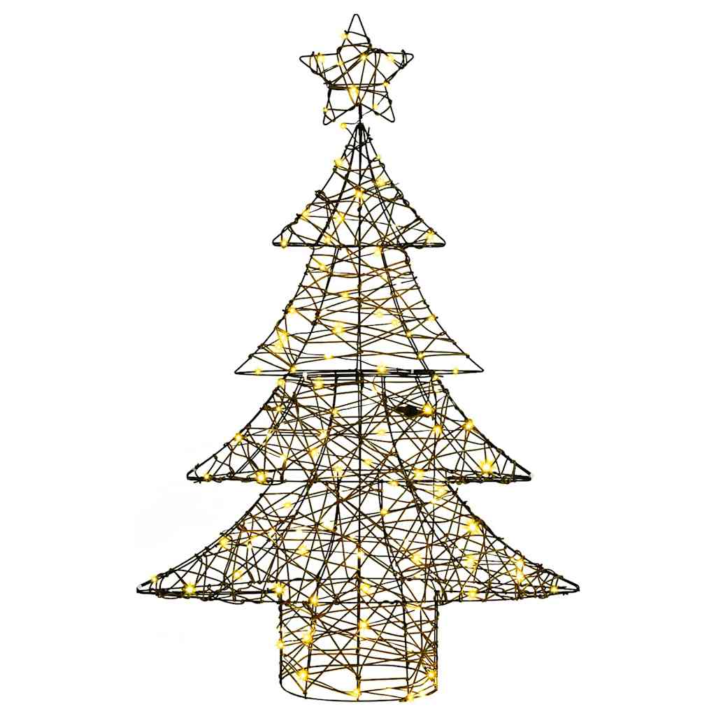 vidaXL Christmas Tree with 120 LEDs Warm white 150 cm Rattan