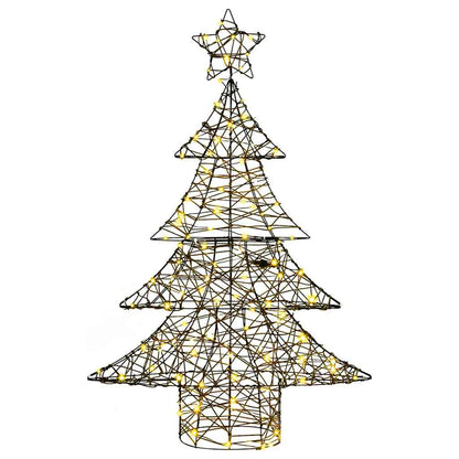 vidaXL Christmas Tree with 120 LEDs Warm white 150 cm Rattan