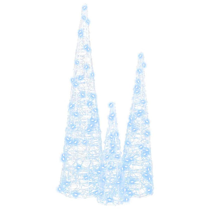 vidaXL Christmas Tree 3 pcs Cold white 20 x 20 x 80 cm Acrylic