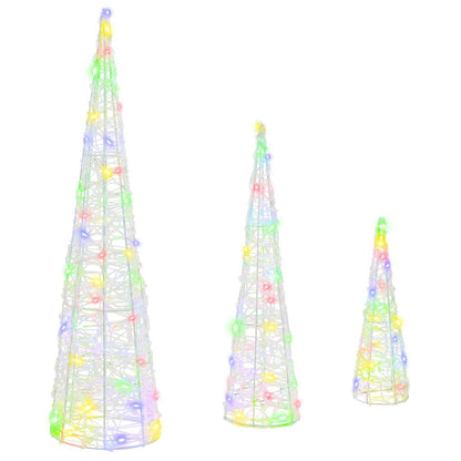vidaXL Christmas Tree 3 pcs Multicolour 20 x 20 x 80 cm Acrylic