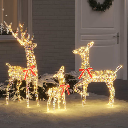 vidaXL Reindeer Family 3 pcs 300 LEDs Warm white 67 x 26 x 127 cm PET