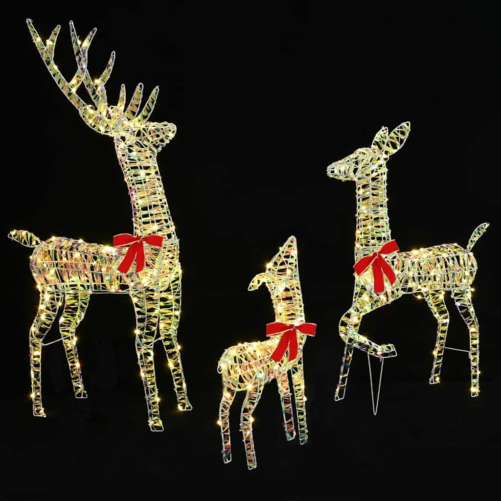 vidaXL Reindeer Family 3 pcs 300 LEDs Warm white 67 x 26 x 127 cm PET