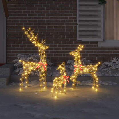 vidaXL Reindeer Family 3 pcs 300 LEDs Warm white 67 x 26 x 127 cm PET