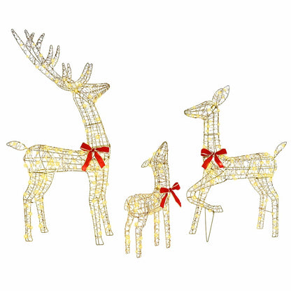 vidaXL Reindeer Family 3 pcs 300 LEDs Warm white 67 x 26 x 127 cm PET