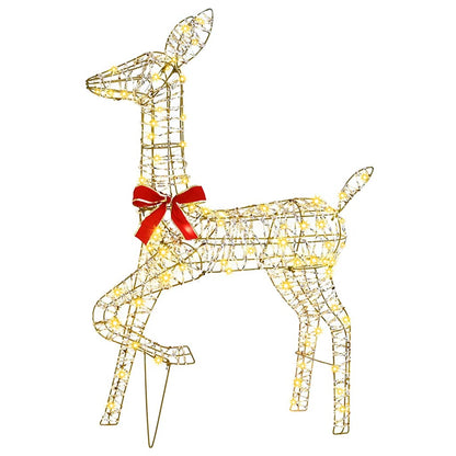 vidaXL Reindeer Family 3 pcs 300 LEDs Warm white 67 x 26 x 127 cm PET