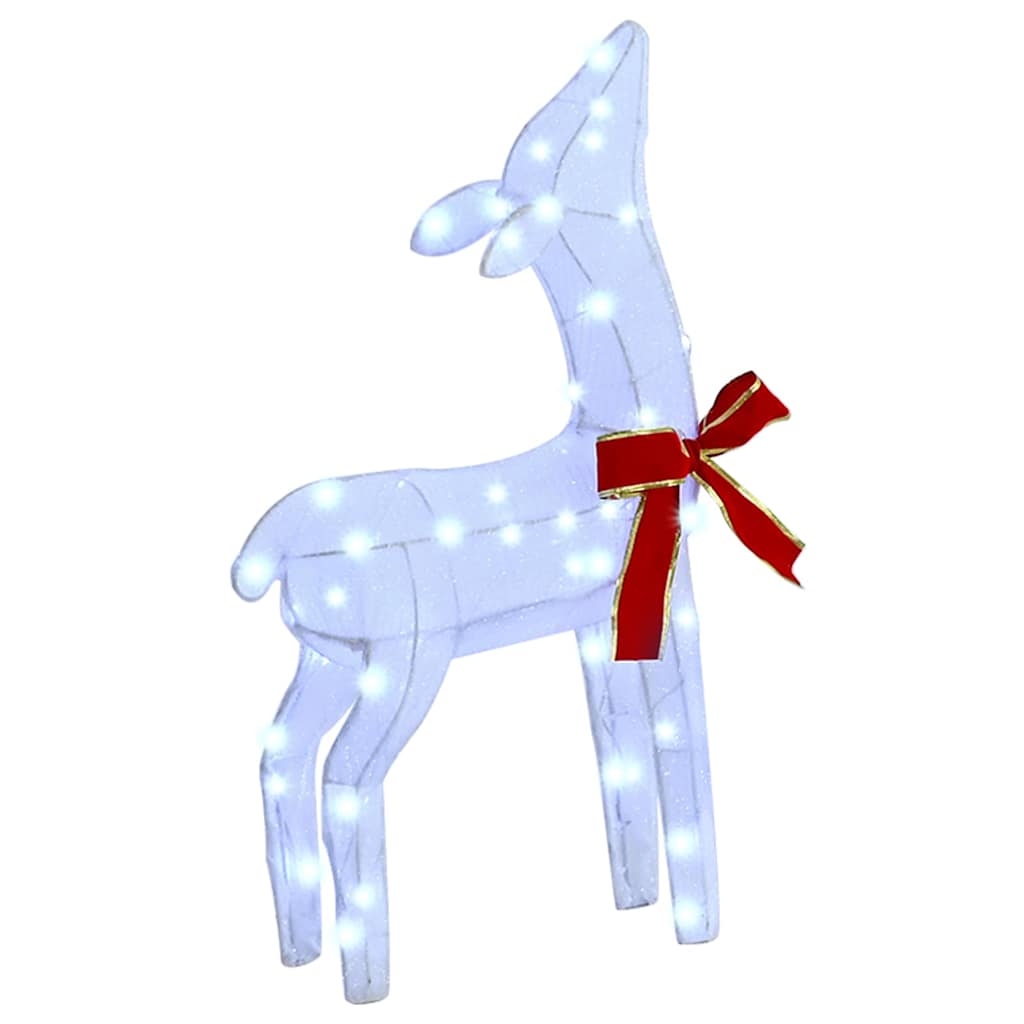 vidaXL Reindeer Family 3 pcs Cold white 68 x 26 x 127 cm Fabric