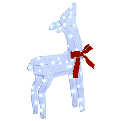 vidaXL Reindeer Family 3 pcs Cold white 68 x 26 x 127 cm Fabric