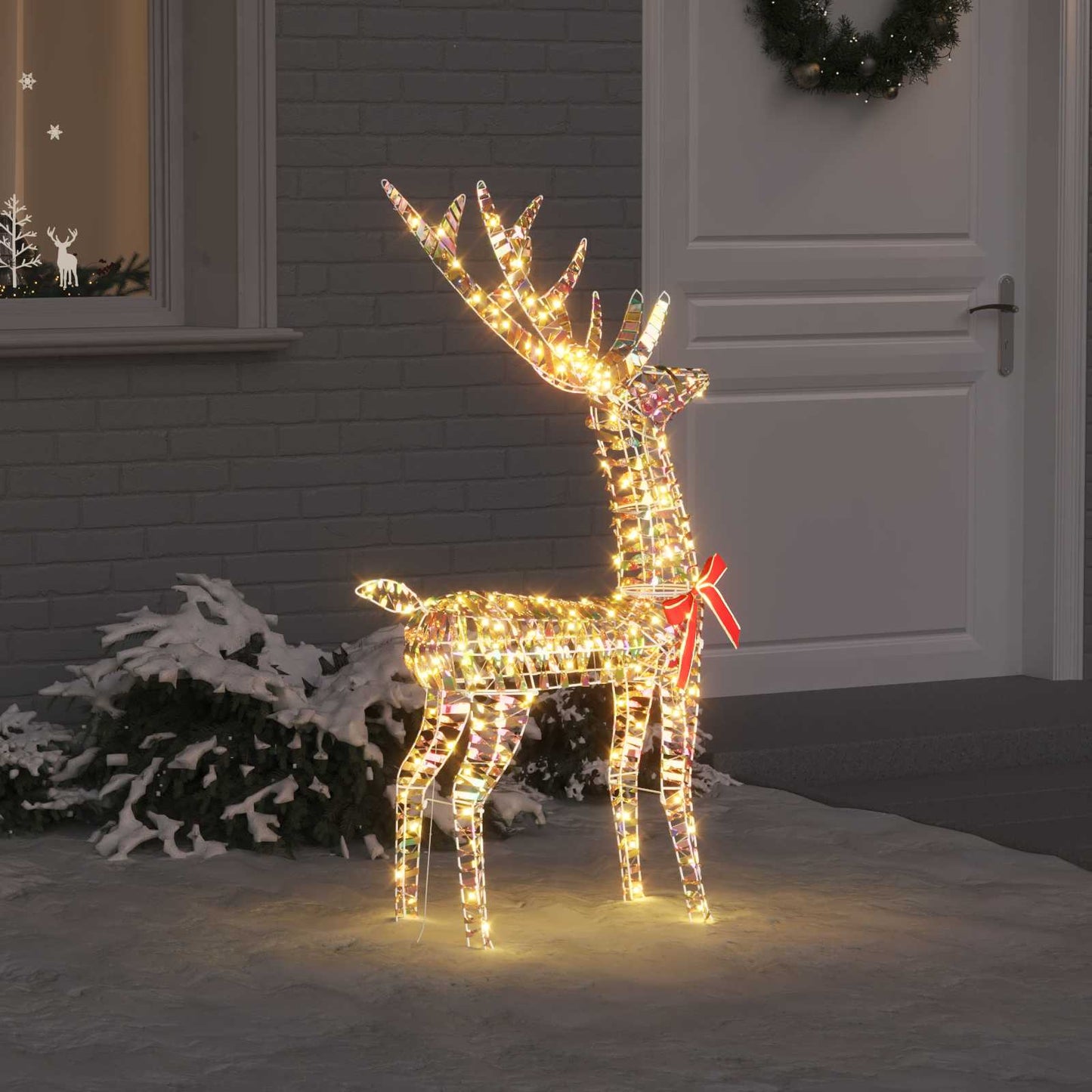 vidaXL 3D Reindeer 140 LEDs Warm white 128 cm PET