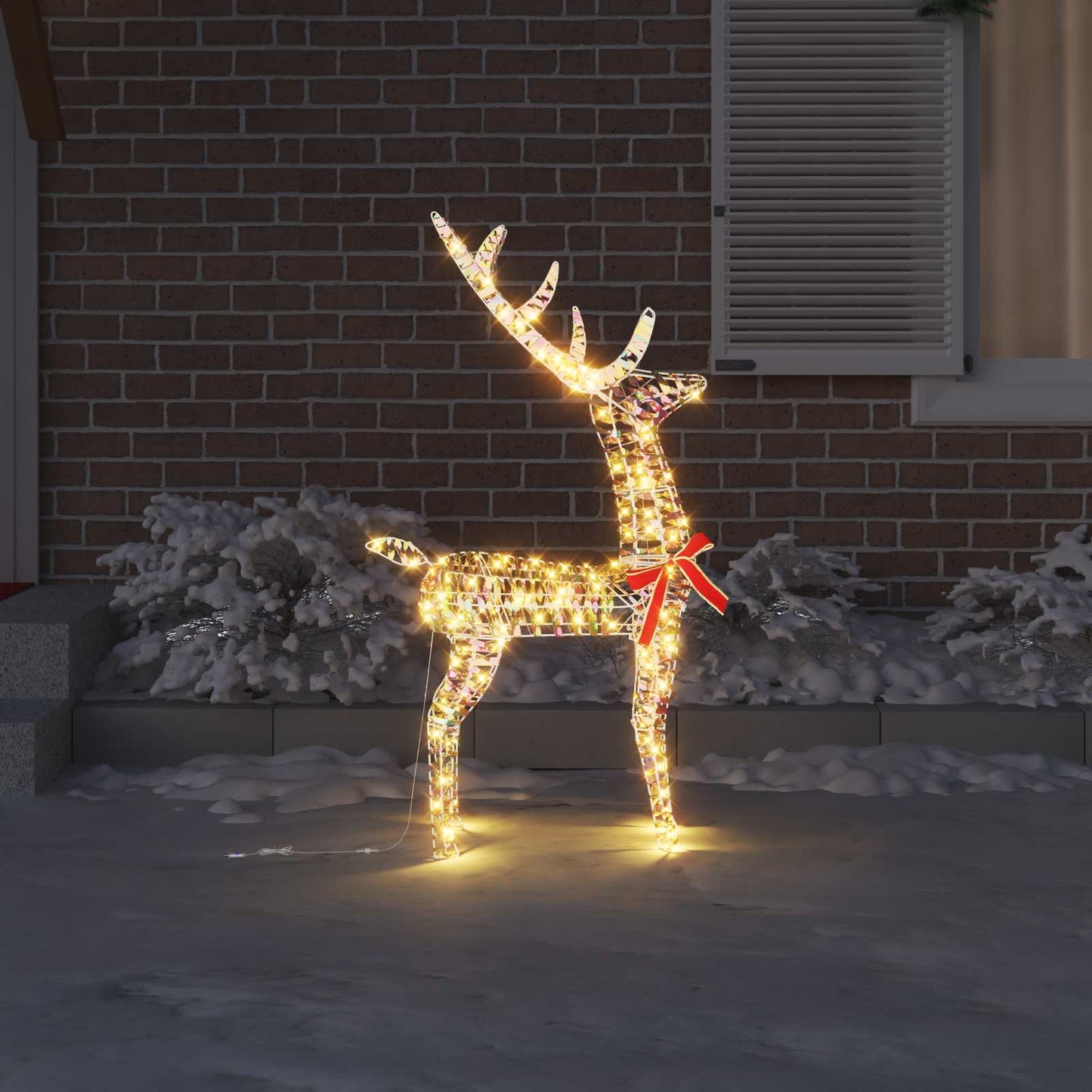 vidaXL 3D Reindeer 140 LEDs Warm white 128 cm PET