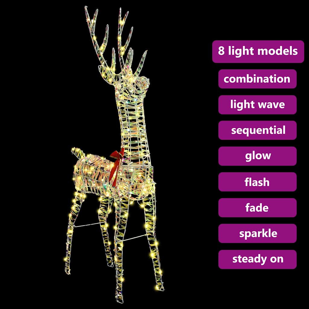 vidaXL 3D Reindeer 140 LEDs Warm white 128 cm PET