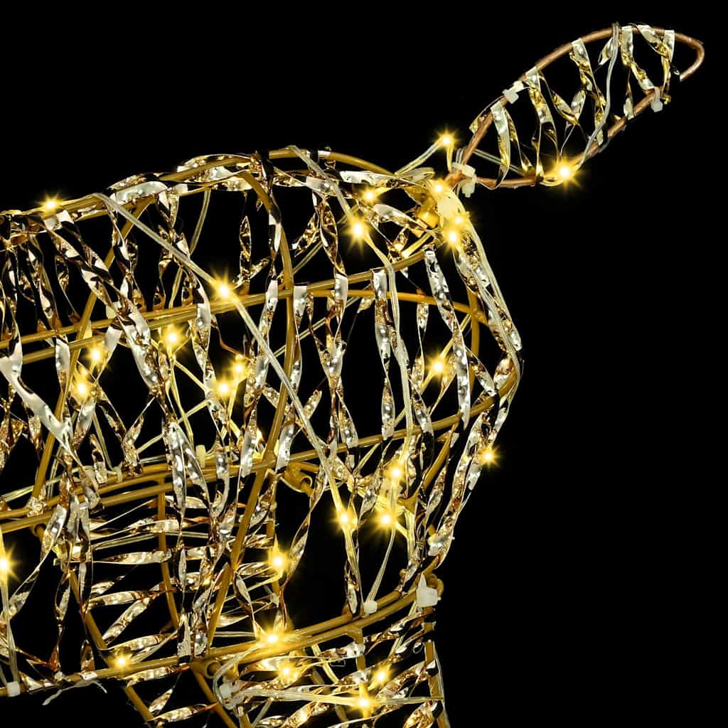 vidaXL 3D Reindeer 140 LEDs Warm white 128 cm PET