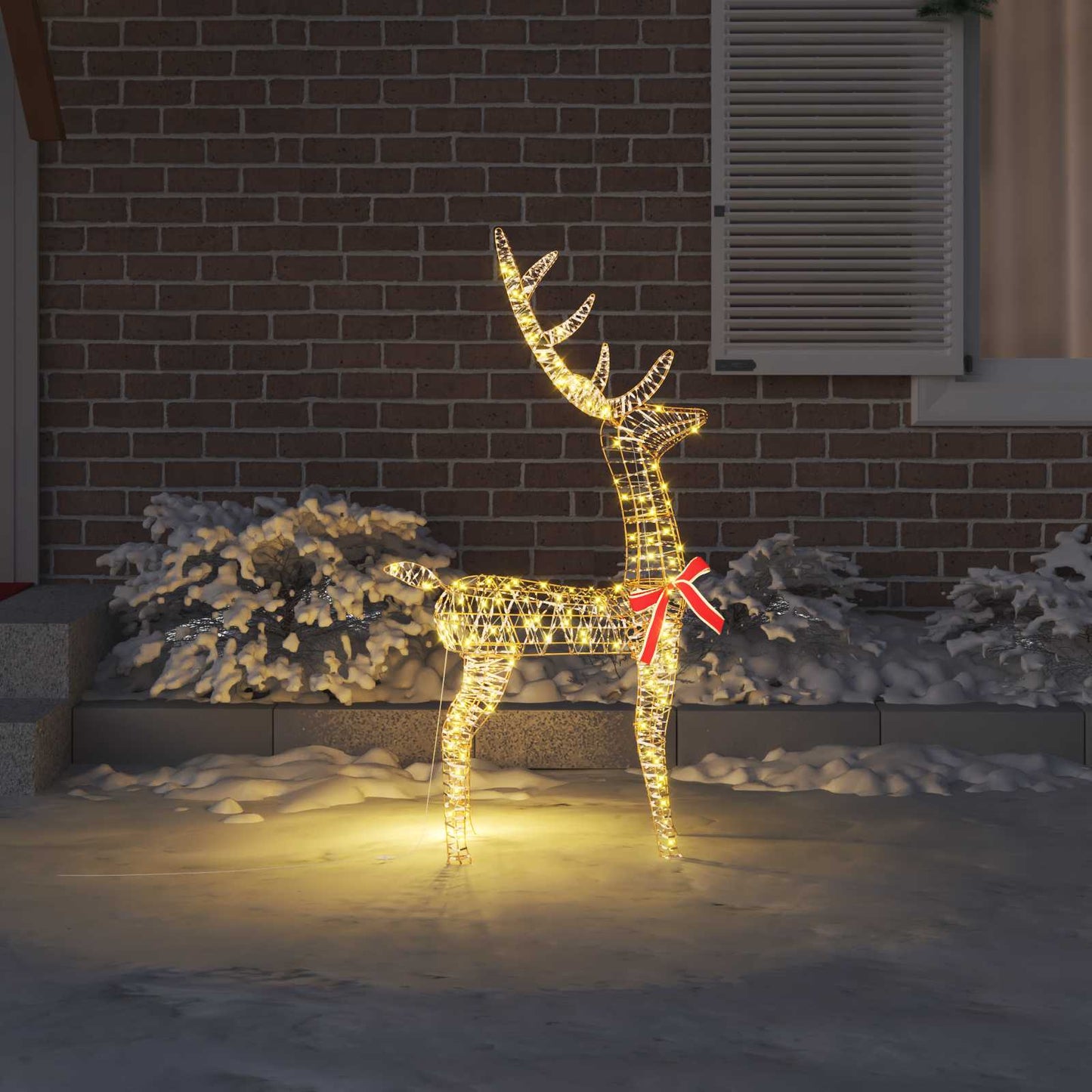vidaXL 3D Reindeer 140 LEDs Warm white 128 cm PET