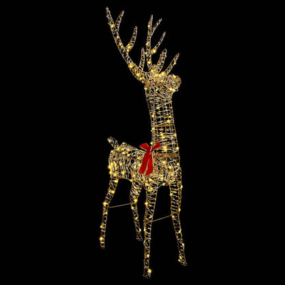 vidaXL 3D Reindeer 140 LEDs Warm white 128 cm PET