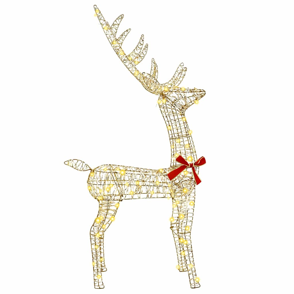vidaXL 3D Reindeer 140 LEDs Warm white 128 cm PET