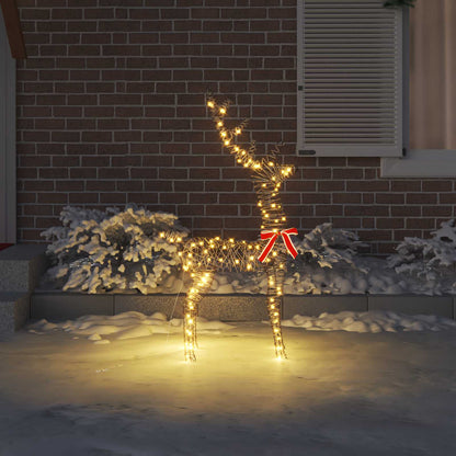 vidaXL 3D Reindeer 140 LEDs Warm white 70 x 41 x 128 cm Rattan
