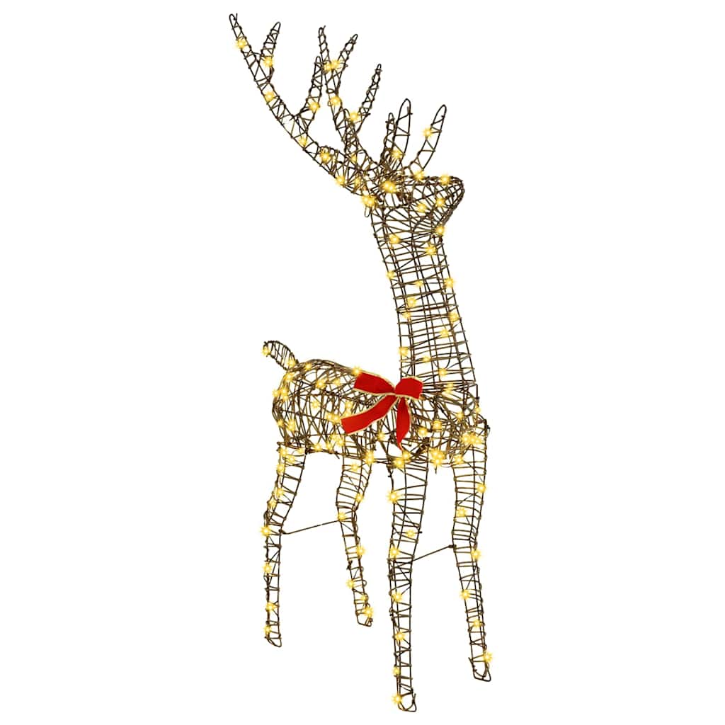 vidaXL 3D Reindeer 140 LEDs Warm white 70 x 41 x 128 cm Rattan