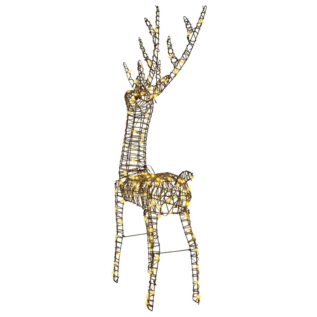 vidaXL 3D Reindeer 140 LEDs Warm white 70 x 41 x 128 cm Rattan