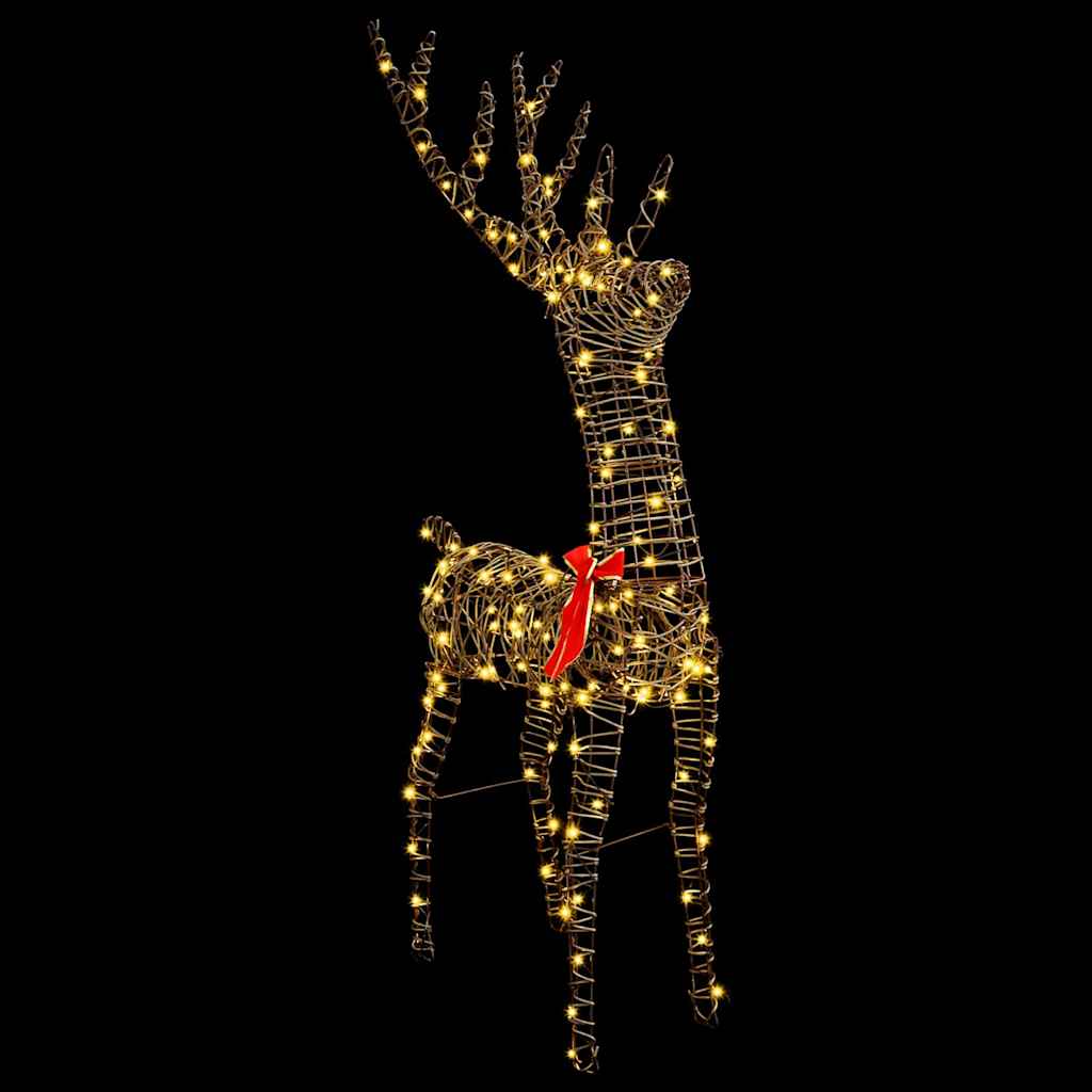 vidaXL 3D Reindeer 140 LEDs Warm white 70 x 41 x 128 cm Rattan