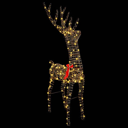 vidaXL 3D Reindeer 140 LEDs Warm white 70 x 41 x 128 cm Rattan