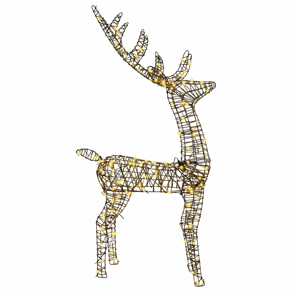 vidaXL 3D Reindeer 140 LEDs Warm white 70 x 41 x 128 cm Rattan