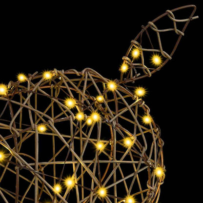 vidaXL 3D Reindeer 250 LEDs Warm white 180 cm Rattan
