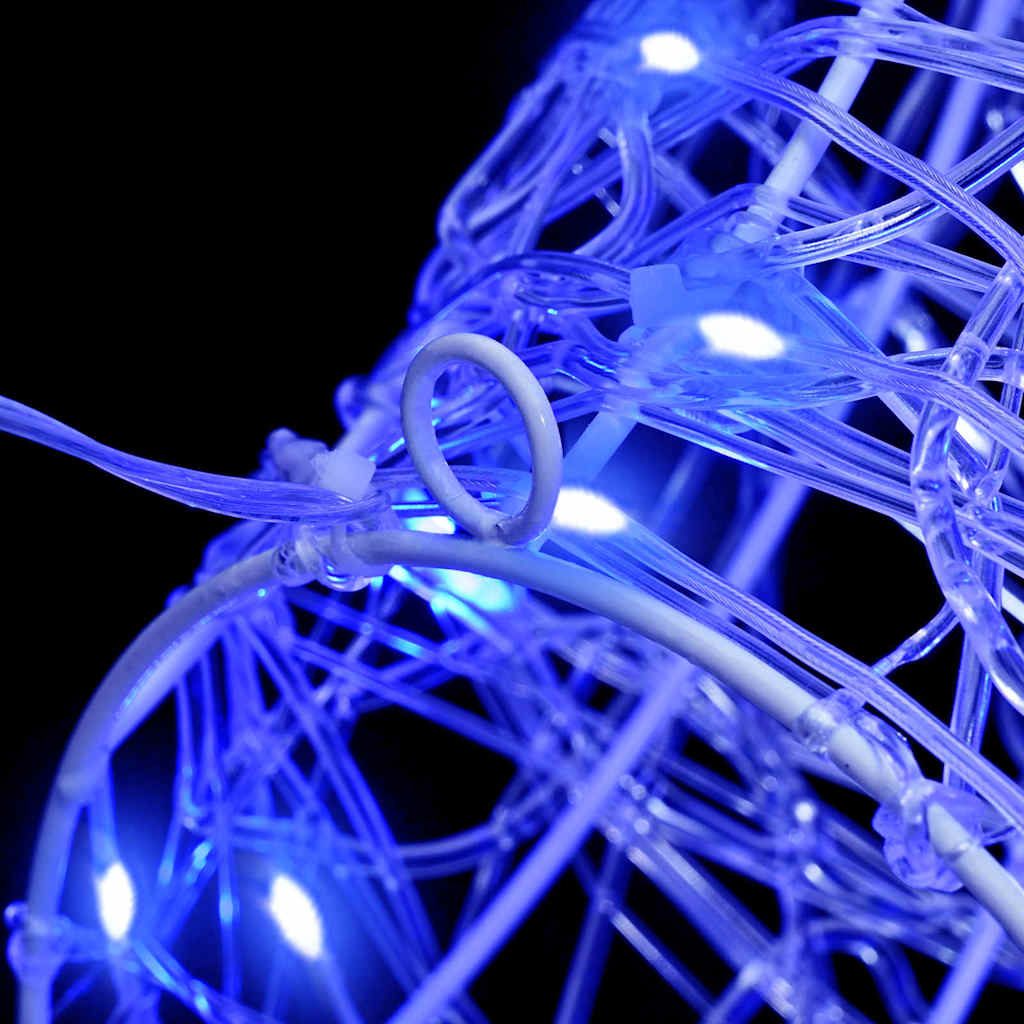 vidaXL Reindeer Head with 140 LEDs Blue 68 x 36.5 x 62.5 cm Acrylic
