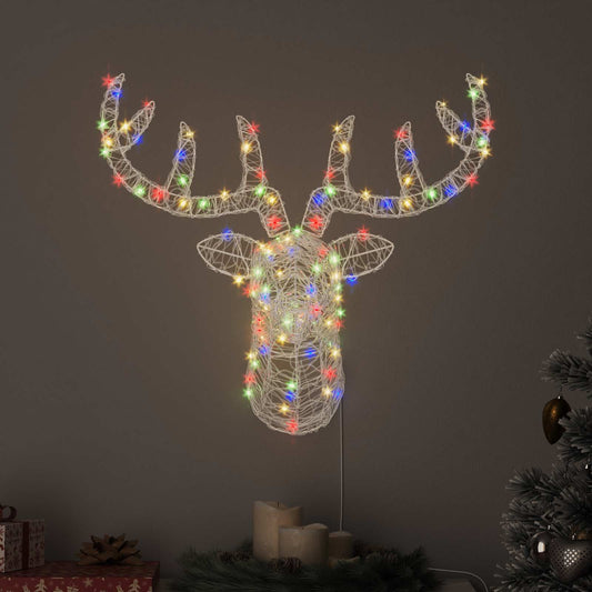 vidaXL Reindeer Head Colourful 68 x 36.5 x 62.5 cm Acrylic