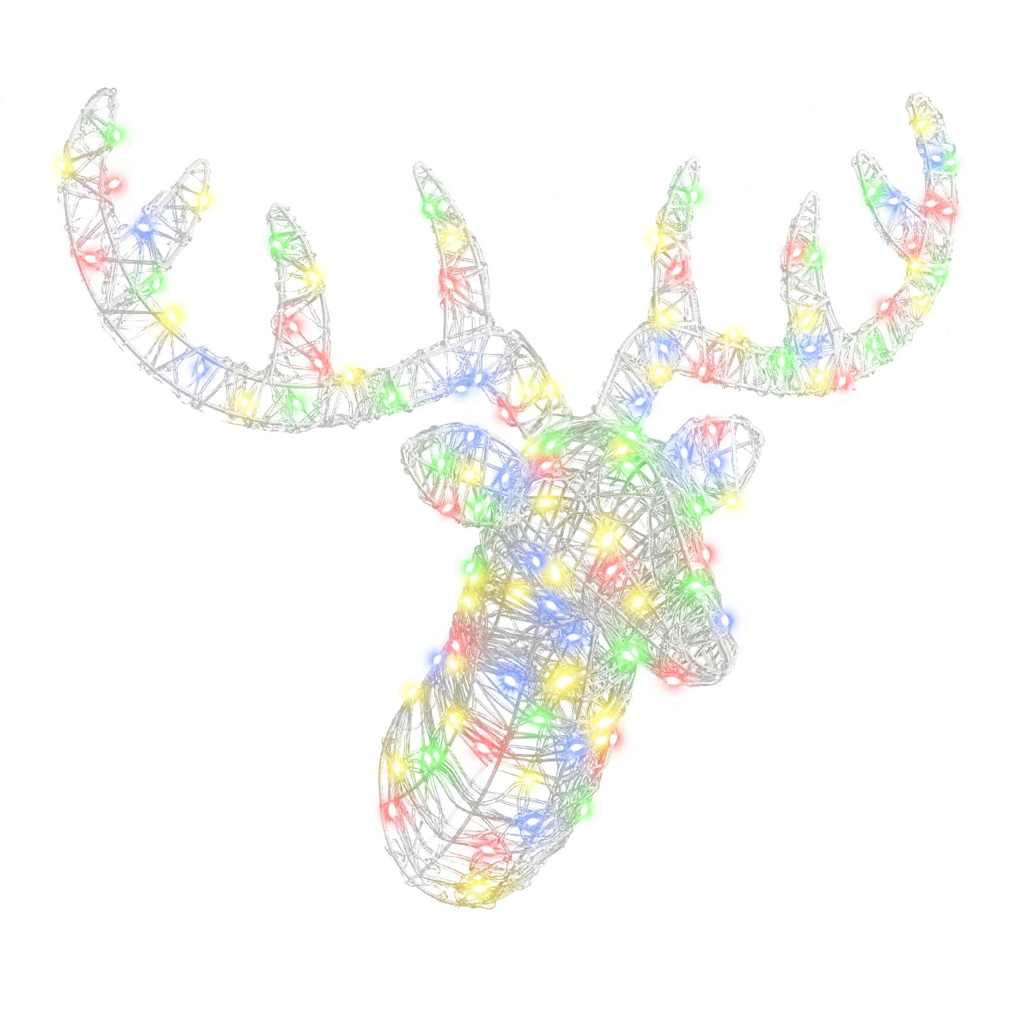 vidaXL Reindeer Head Colourful 68 x 36.5 x 62.5 cm Acrylic
