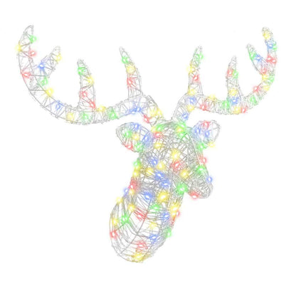 vidaXL Reindeer Head Colourful 68 x 36.5 x 62.5 cm Acrylic