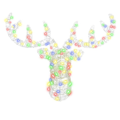 vidaXL Reindeer Head Colourful 68 x 36.5 x 62.5 cm Acrylic