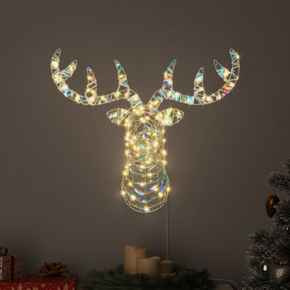 vidaXL Reindeer Pull Sleigh Warm white 68 x 36.5 x62.5 cm PET