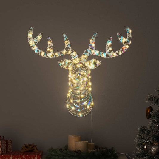 vidaXL Reindeer Pull Sleigh Warm white 68 x 36.5 x62.5 cm PET