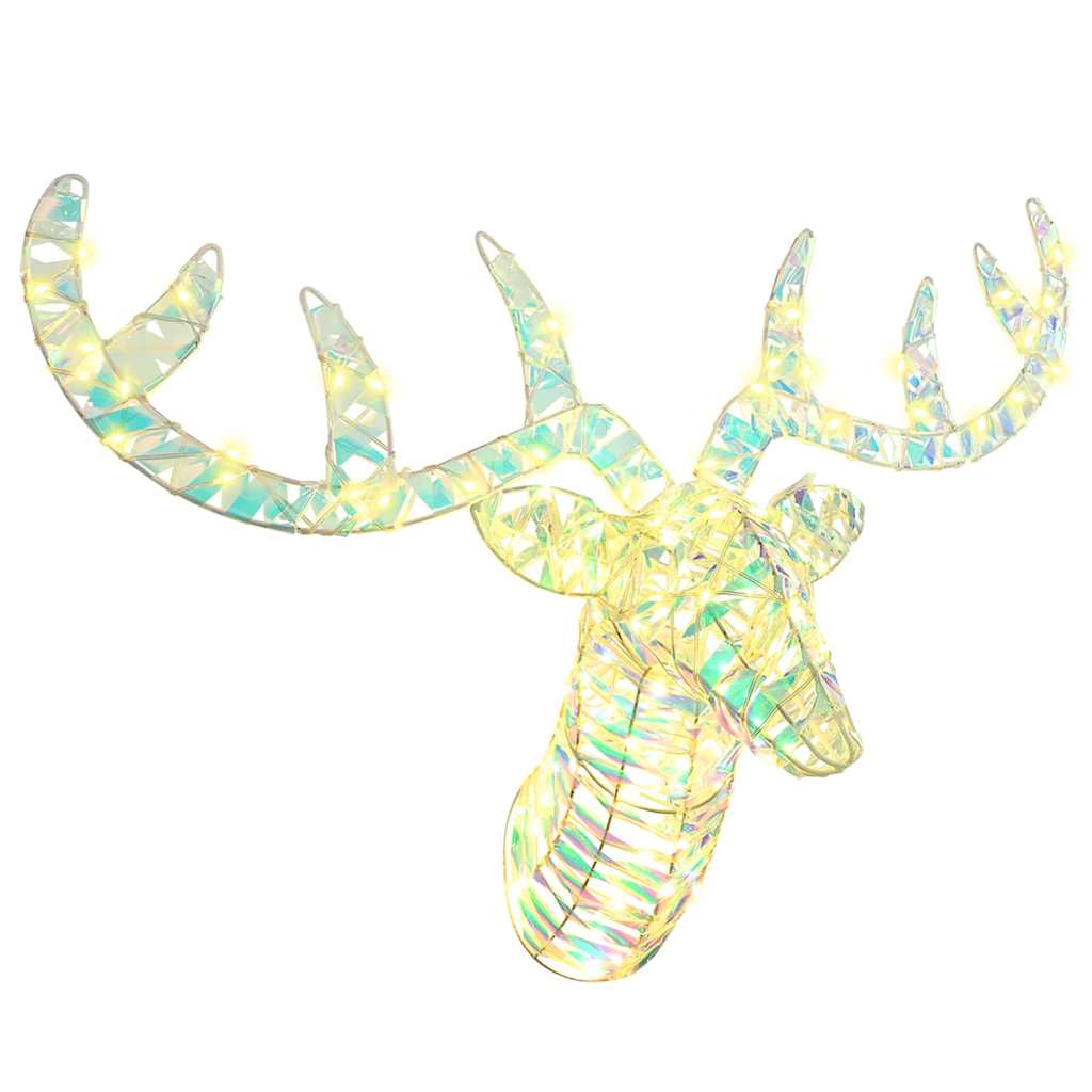 vidaXL Reindeer Pull Sleigh Warm white 68 x 36.5 x62.5 cm PET