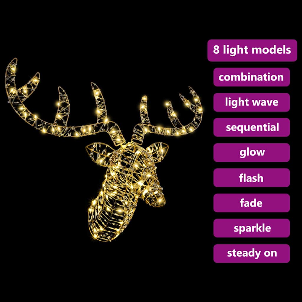 vidaXL Reindeer Pull Sleigh Warm white 60 cm PET