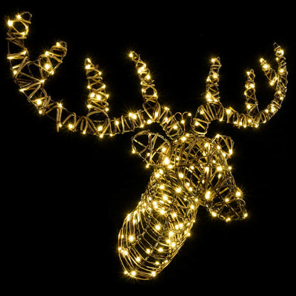 vidaXL Reindeer Pull Sleigh Warm white 68 x 36.5 x 62.5 cm Rattan